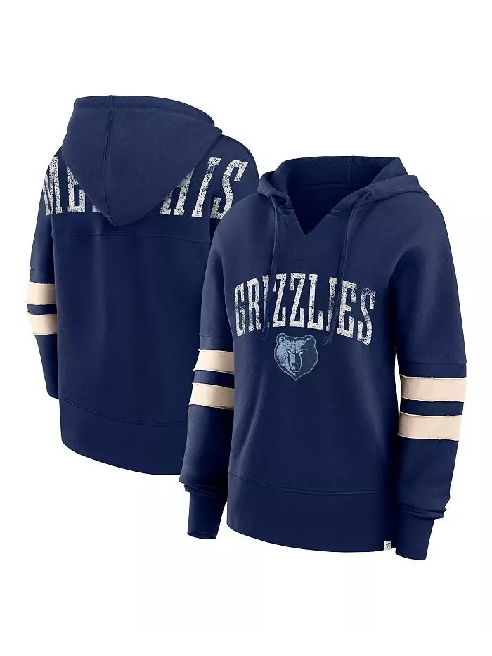 Женская темно-синяя состаренная толстовка с капюшоном Memphis Grizzlies Bold Move Dolman с — изображение 1 из 3
