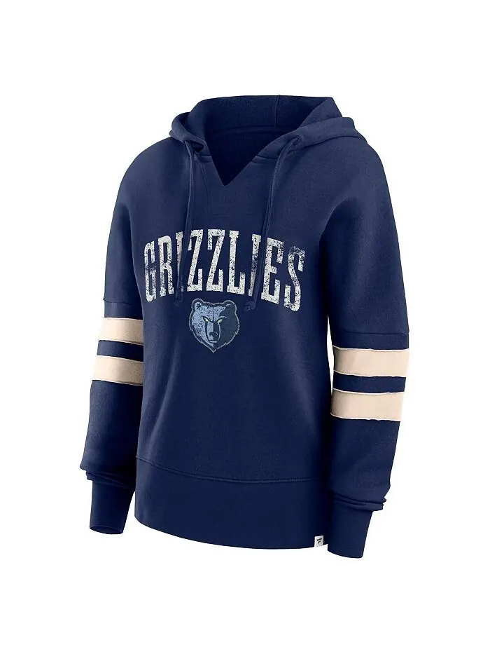 Женская фирменная темно-синяя рваная толстовка с капюшоном Memphis Grizzlies Bold Move Dolman с — изображение 3 из 3