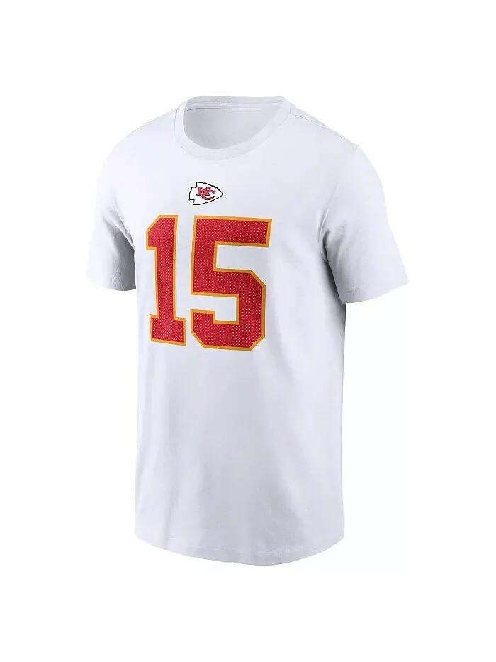Мужская белая футболка с именем и номером игрока команды Kansas City Chiefs Патрика Махоумса Nike — изображение 2 из 3