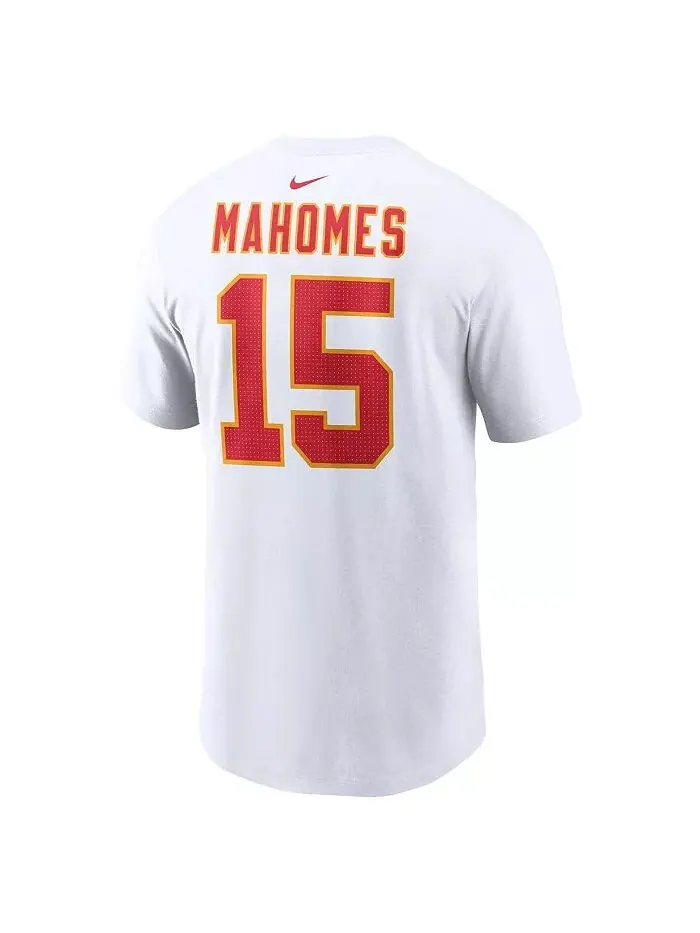 Мужская белая футболка с именем и номером игрока команды Kansas City Chiefs Патрика Махоумса Nike — изображение 3 из 3