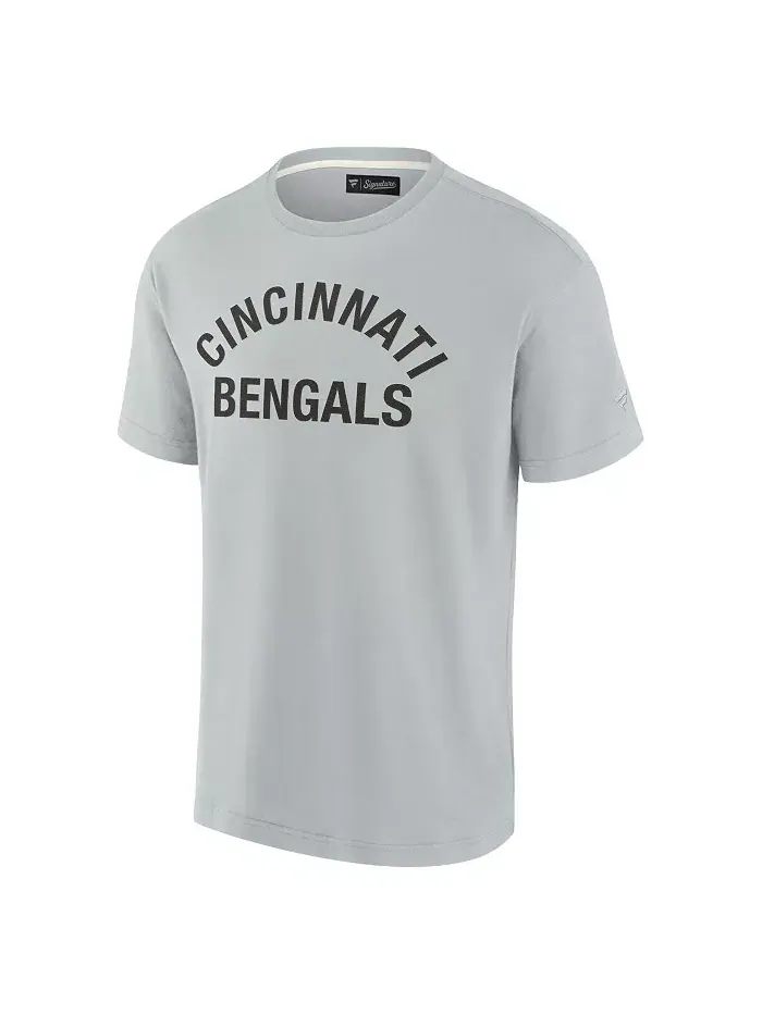Мужская и женская серая футболка с коротким рукавом Cincinnati Bengals Super Soft Fanatics Signature — изображение 3 из 3