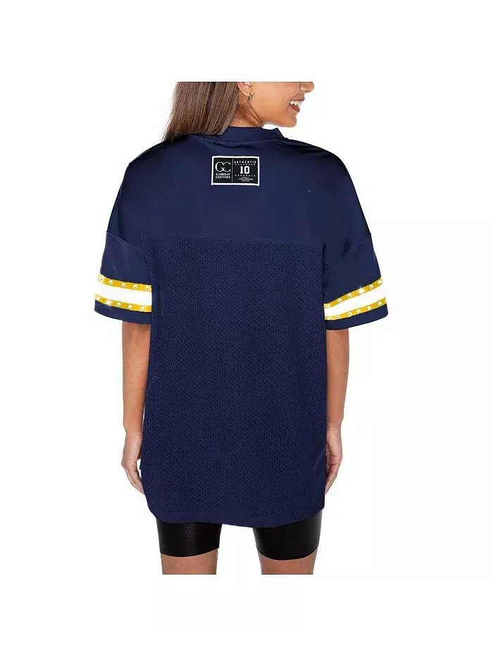 Женская футболка Navy Michigan Wolverines Until Kickoff со стразами Gameday Couture — изображение 3 из 5