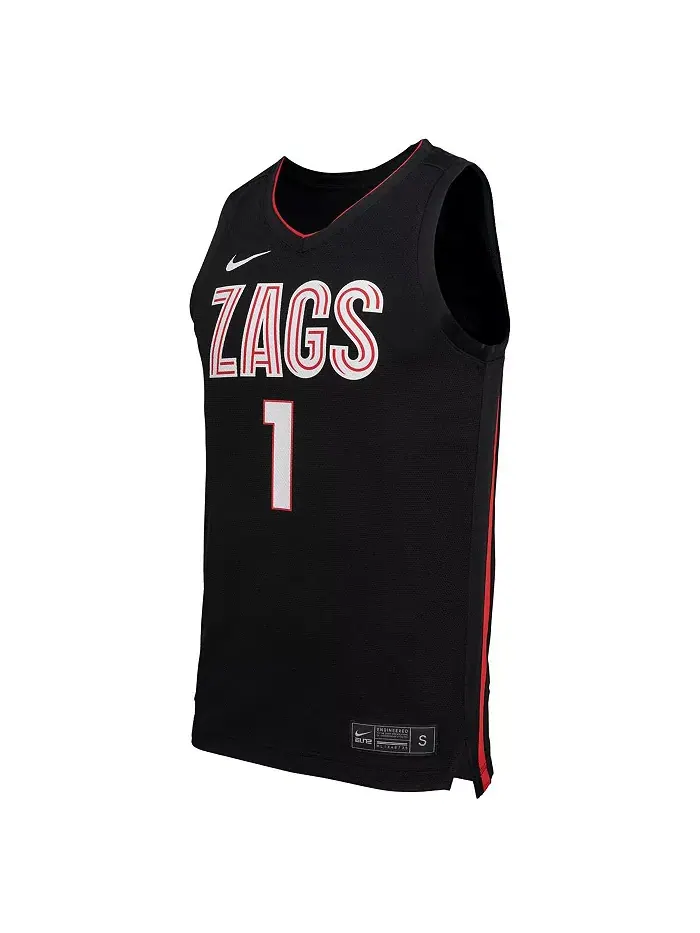 Мужская черная баскетбольная майка-реплика Gonzaga Bulldogs Nike — изображение 2 из 3