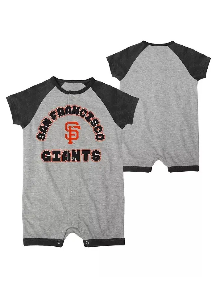Комбинезон-реглан на кнопках для мальчиков и девочек Heather Grey San Francisco Giants Extra Base — изображение 1 из 3