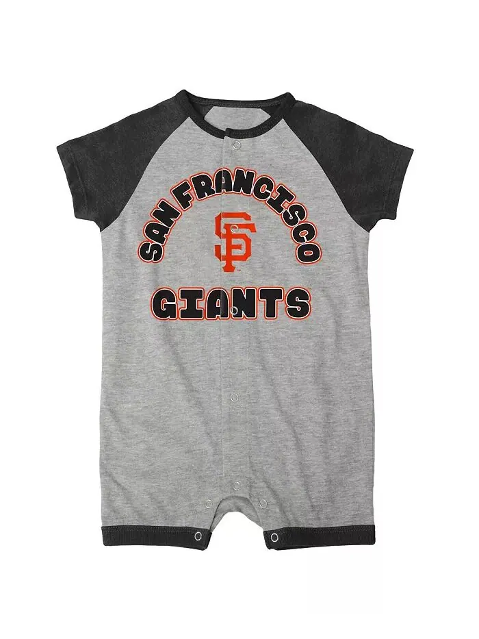 Комбинезон-реглан на кнопках для мальчиков и девочек Heather Grey San Francisco Giants Extra Base — изображение 2 из 3