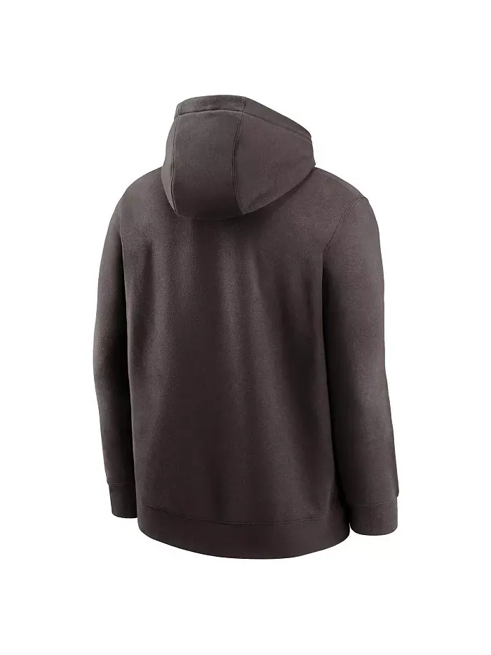 Мужская коричневая толстовка с капюшоном Cleveland Browns Club Logo Pullover Hoodie Nike — изображение 2 из 3