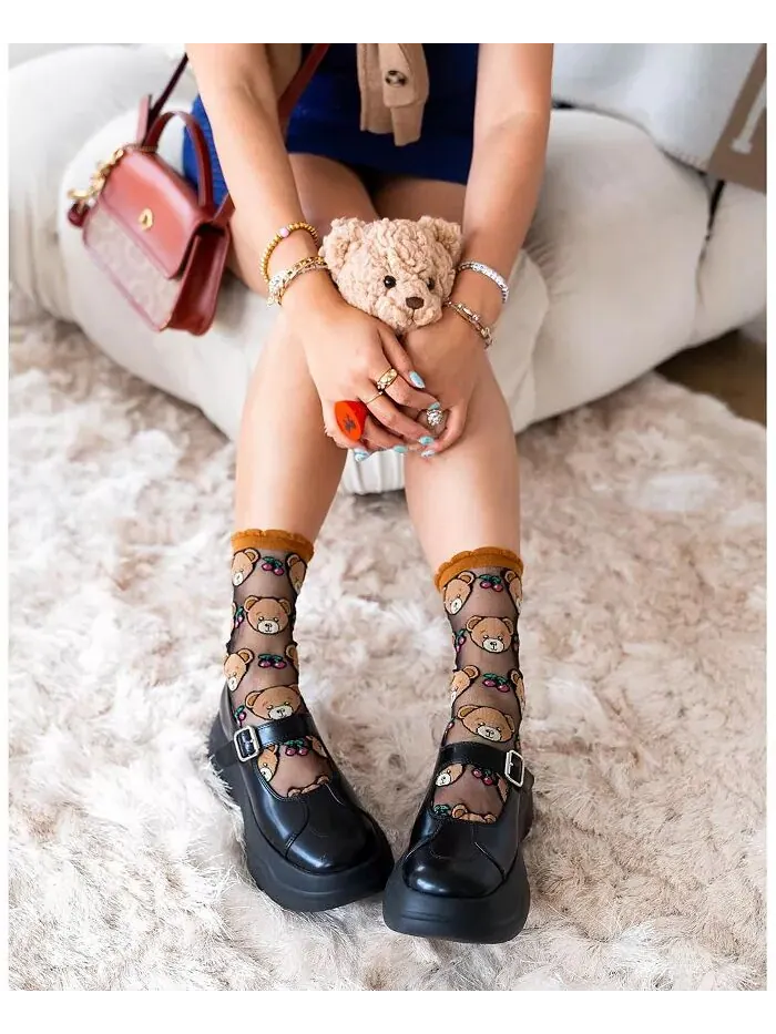 Женские прозрачные носки с оборками Teddy Bear Sock Candy — изображение 3 из 4