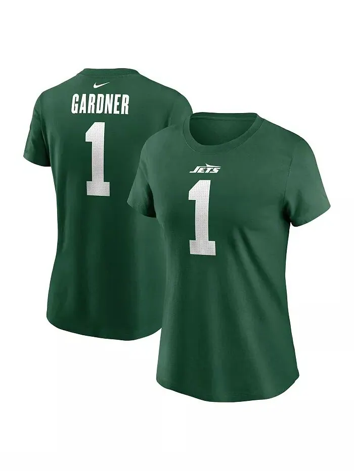 Женская футболка Ahmad Sauce Gardner Legacy Green New York Jets с именем и номером Nike — изображение 1 из 3