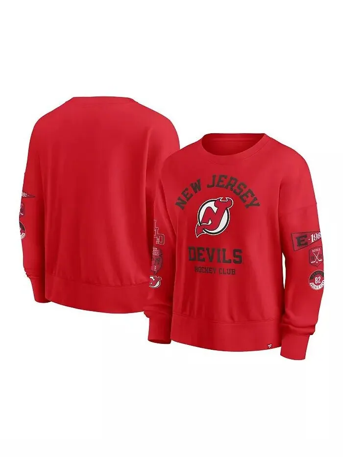 Женская красная толстовка New Jersey Devils Go Team Fanatics — изображение 1 из 3