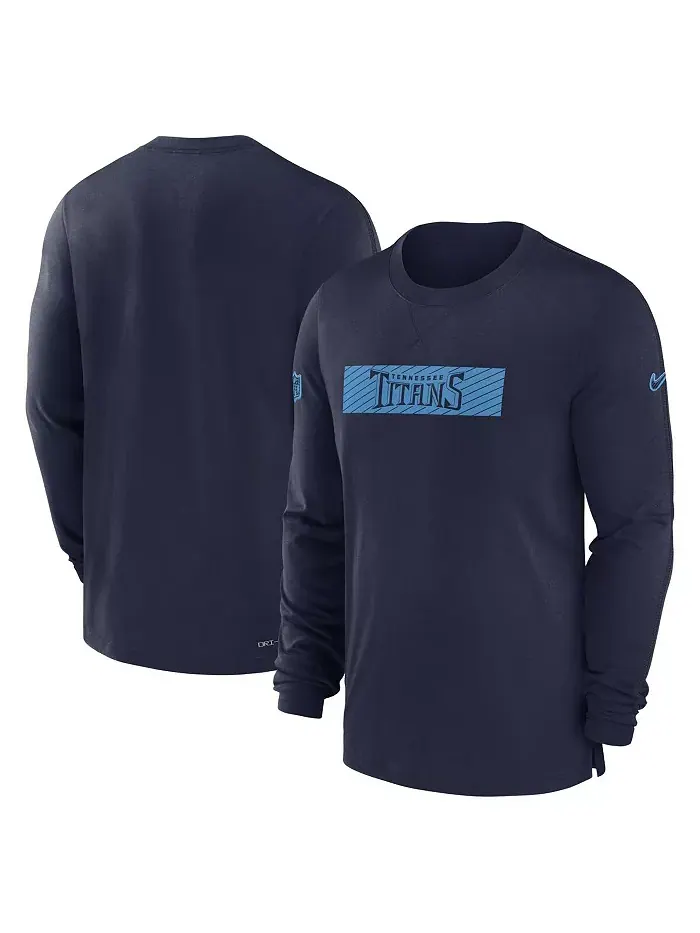 Мужская синяя футболка с длинным рукавом Tennessee Titans Sideline Player Performance Nike — изображение 1 из 3