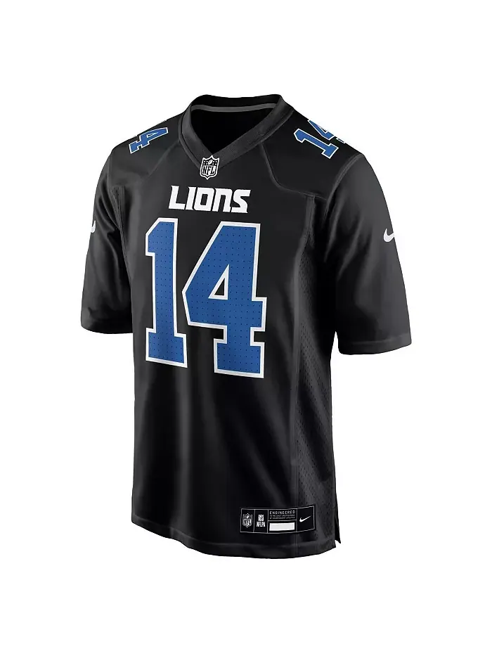 Мужская модная джерси Detroit Lions Carbon в цвете Carbon Black с именем Amon-Ra St. Brown Nike — изображение 2 из 3