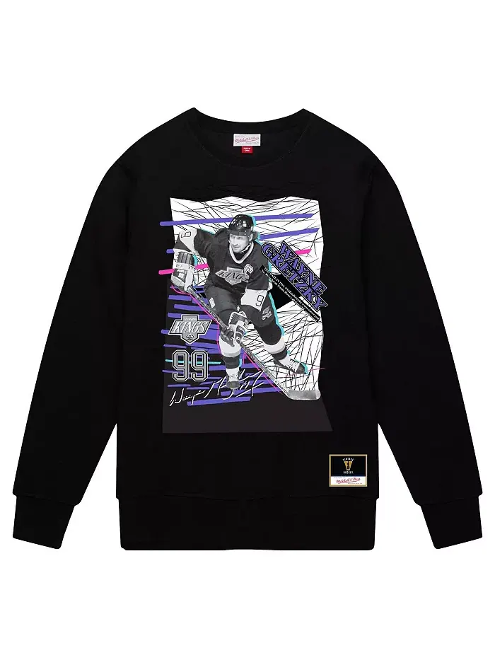 Мужской черный свитшот с подкладкой Los Angeles Kings Streak от Wayne Gretzky Mitchell & Ness — изображение 2 из 3