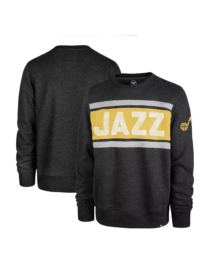 Мужской свитшот Heather Black Utah Jazz Tribeca Emerson '47 Brand — изображение 1 из 3
