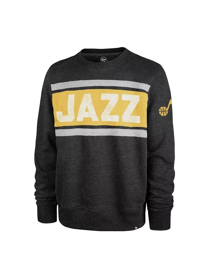 Мужской свитшот Heather Black Utah Jazz Tribeca Emerson '47 Brand — изображение 3 из 3
