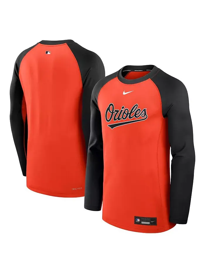 Мужская оранжево-черная футболка с длинным рукавом Baltimore Orioles Authentic Collection Game Time — изображение 1 из 3