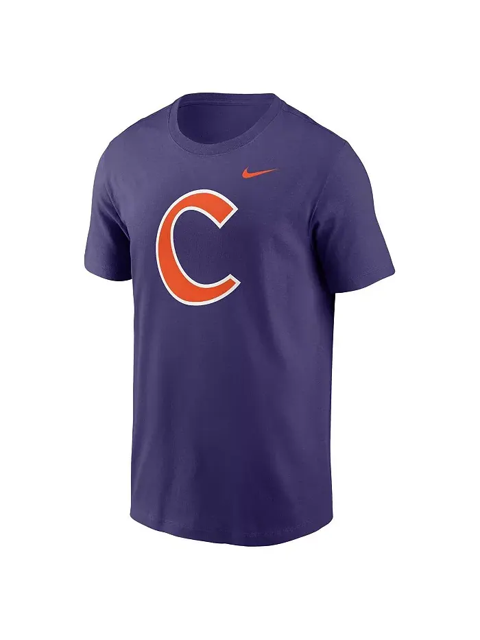 Мужская фиолетовая футболка с логотипом Clemson Tigers Baseball Nike — изображение 3 из 3