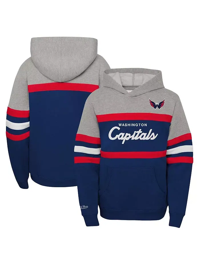 Большая толстовка с капюшоном Washington Capitals Head Coach для мальчиков и девочек в темно-синем — изображение 1 из 3