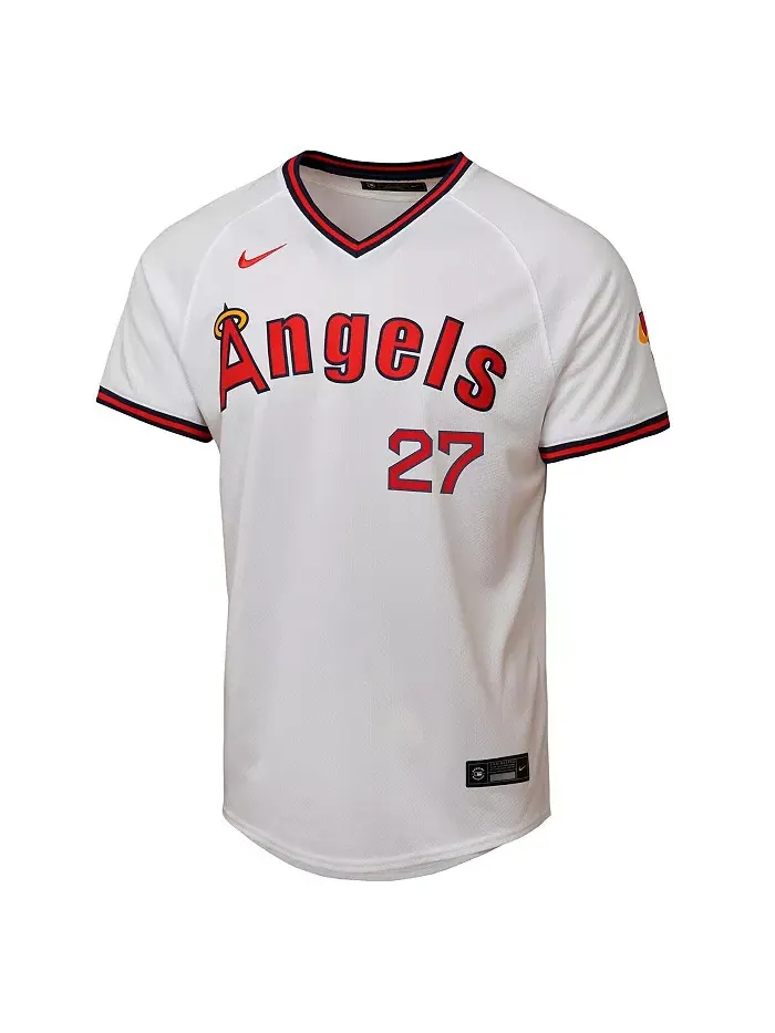 Футболка для мальчиков и девочек Mike Trout белая Los Angeles Angels Alternate 2 Limited Player Nike — изображение 2 из 3