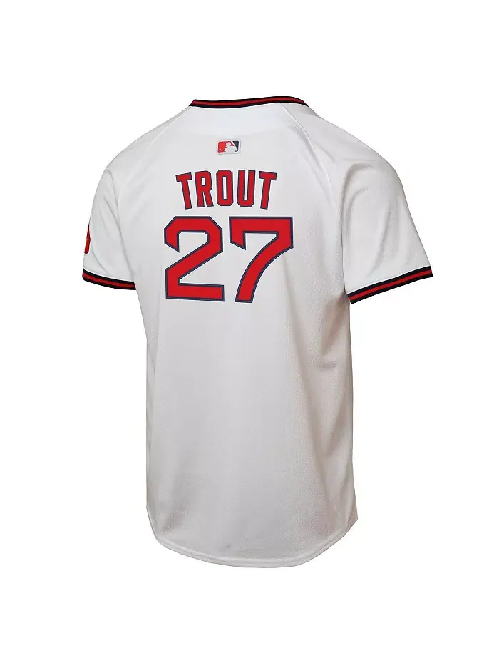 Футболка для мальчиков и девочек Mike Trout белая Los Angeles Angels Alternate 2 Limited Player Nike — изображение 3 из 3
