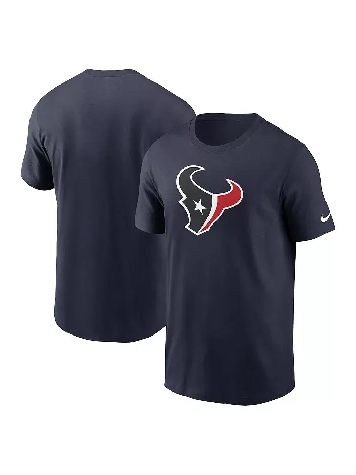 Мужская синяя футболка Houston Texans Rewind Logo Essential Nike — изображение 1 из 3