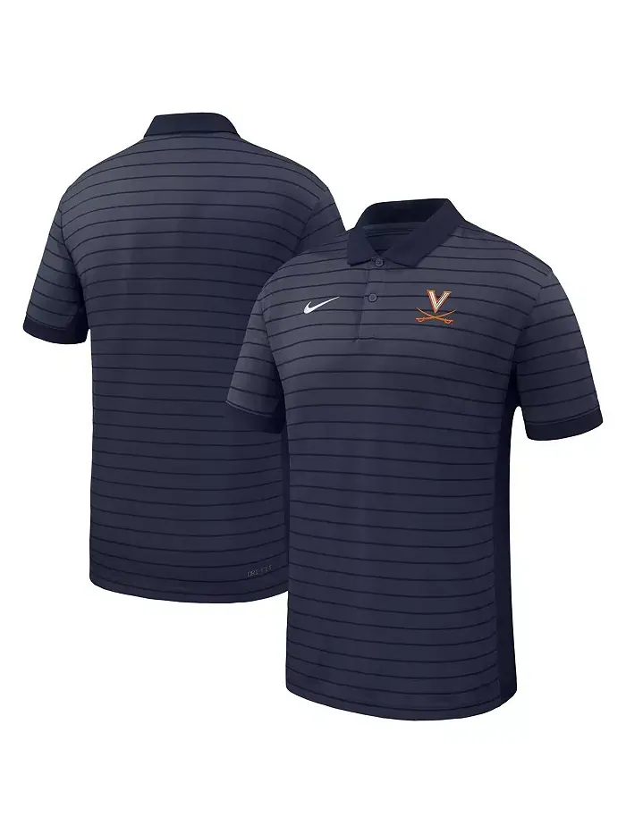 Мужская поло Virginia Cavaliers 2025 Early Season Coaches Sideline Victory Stripe в синем цвете — изображение 1 из 3
