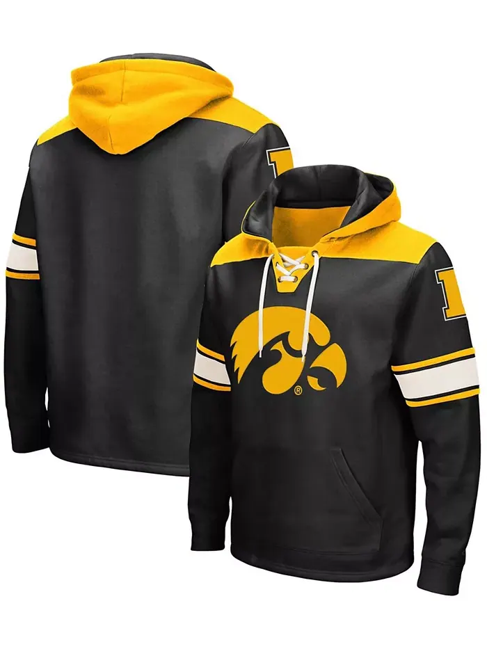 Мужская черная толстовка с капюшоном Iowa Hawkeyes 2.0 на шнурках Colosseum — изображение 1 из 4