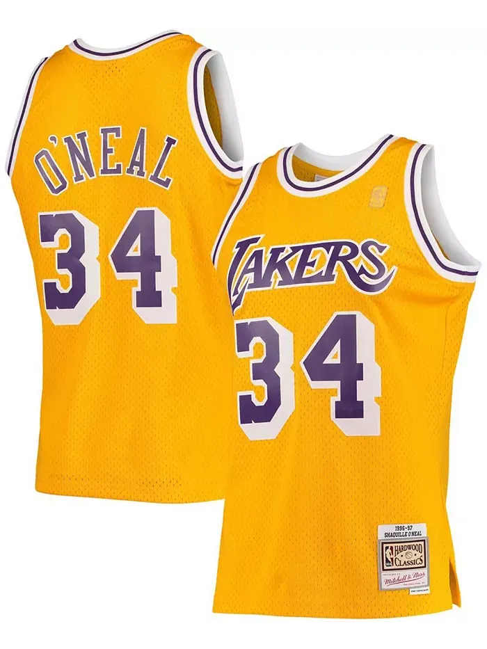 Мужская баскетбольная майка Shaquille O'Neal Hardwood Classics 1996-97 Los Angeles Lakers в — изображение 1 из 3
