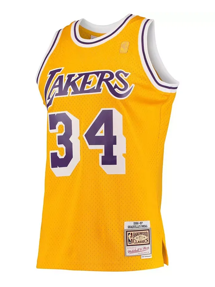 Мужская баскетбольная майка Shaquille O'Neal Hardwood Classics 1996-97 Los Angeles Lakers в — изображение 2 из 3