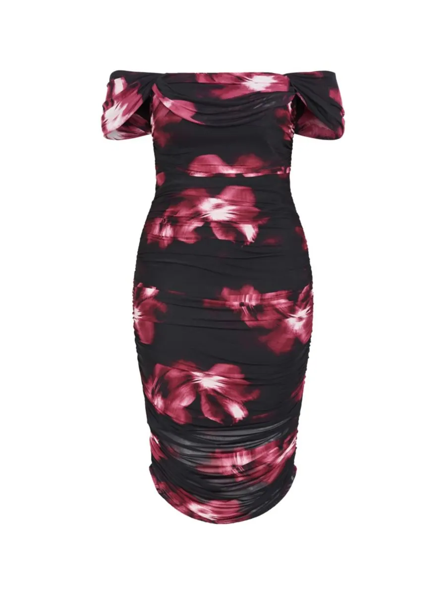 Платье Jazmin с принтом больших размеров CITY CHIC, Cherry floral — изображение 3 из 4