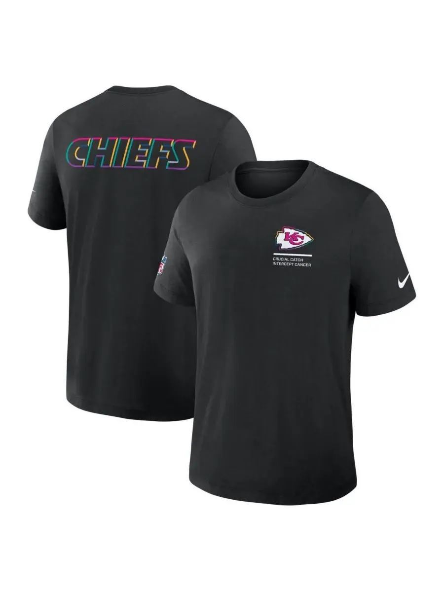 Nike Мужская черная футболка Kansas City Chiefs Tall 2025 NFL Crucial Catch Tri-Blend Dri-FIT — изображение 1 из 3, черный