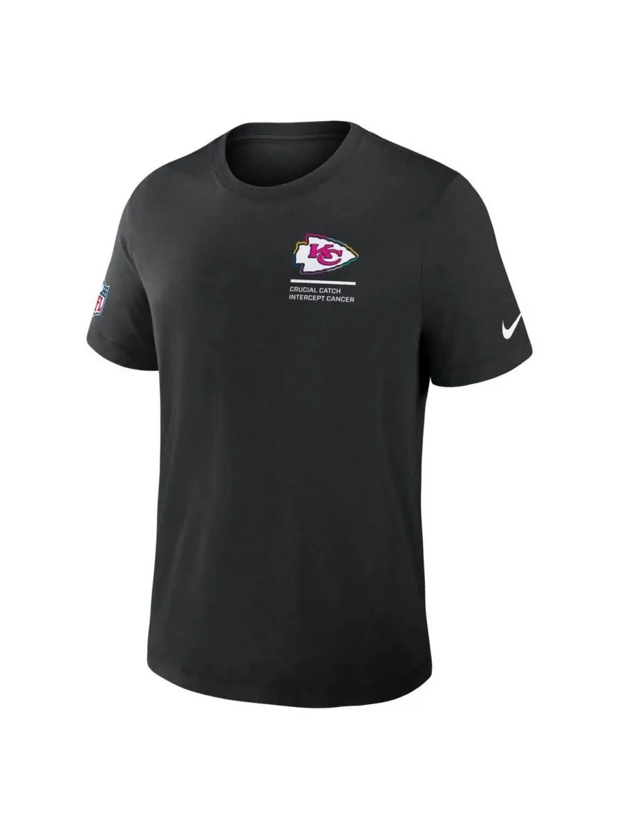 Nike Мужская черная футболка Kansas City Chiefs Tall 2025 NFL Crucial Catch Tri-Blend Dri-FIT — изображение 2 из 3, черный