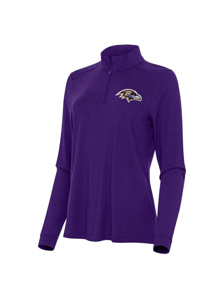 Antigua Женская фиолетовая толстовка Baltimore Ravens Intent с застежкой-молнией до четверти длины — изображение 1 из 1