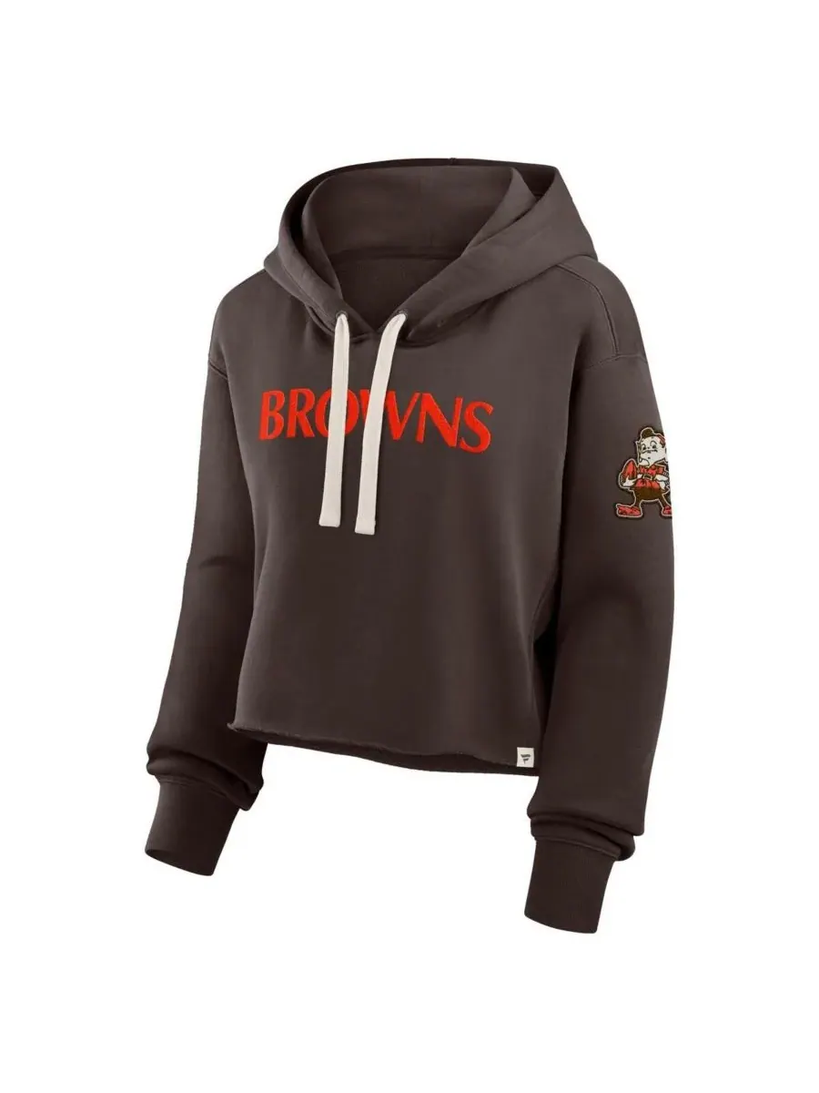 Fanatics Женская коричневая укороченная толстовка Cleveland Browns Oversized Hometown Heritage — изображение 2 из 3