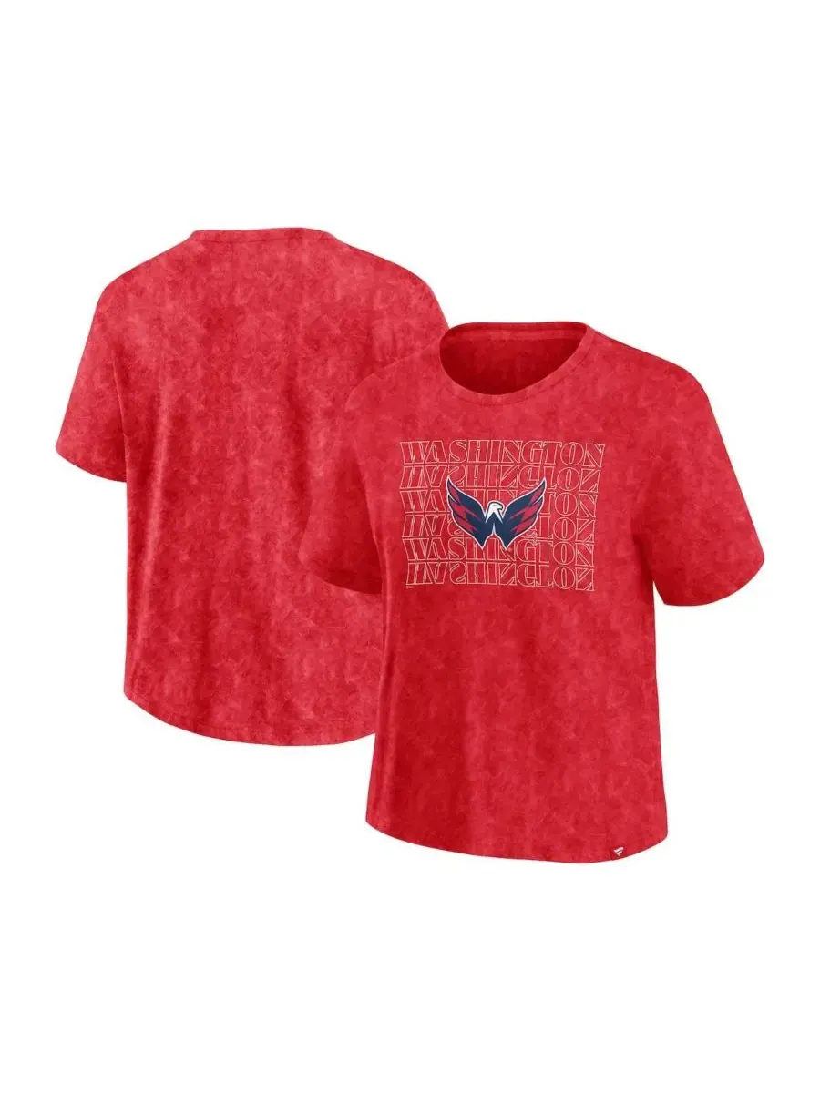 Fanatics Женская красная футболка Washington Capitals с эффектом выцветшей ткани — изображение 1 из 3, красный
