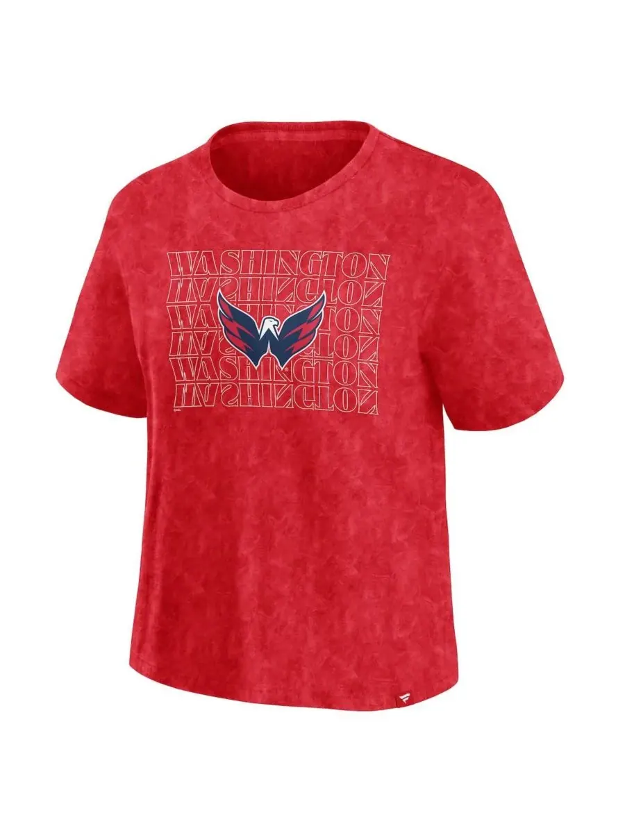 Fanatics Женская красная футболка Washington Capitals с эффектом выцветшей ткани — изображение 2 из 3, красный