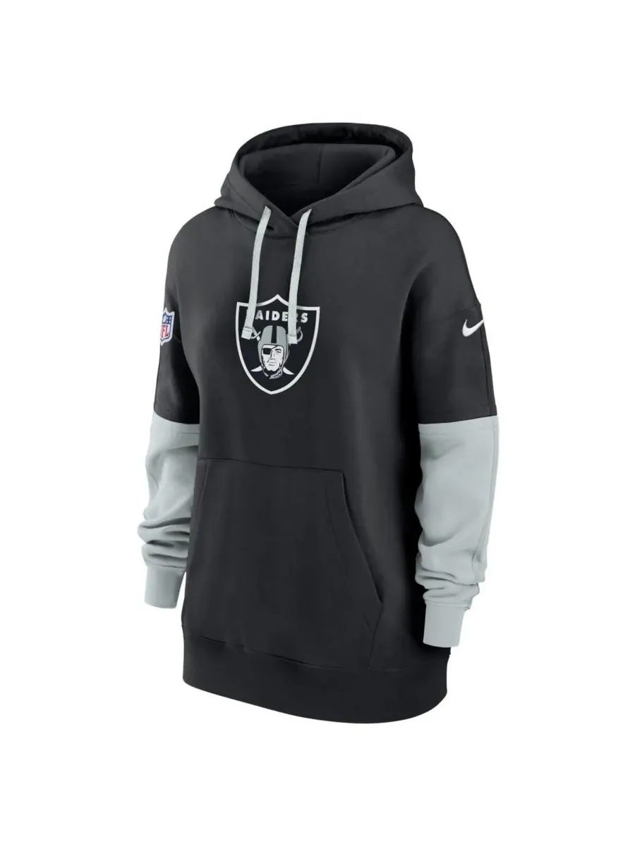 Nike Женская черная толстовка Las Vegas Raiders Sideline Essential — изображение 3 из 3, черный серебристый
