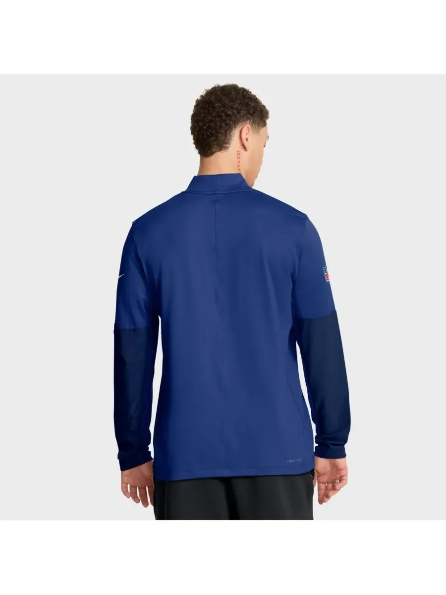 Мужская толстовка с капюшоном Royal New York Giants Sideline Dri-FIT с половинной молнией Nike — изображение 2 из 5