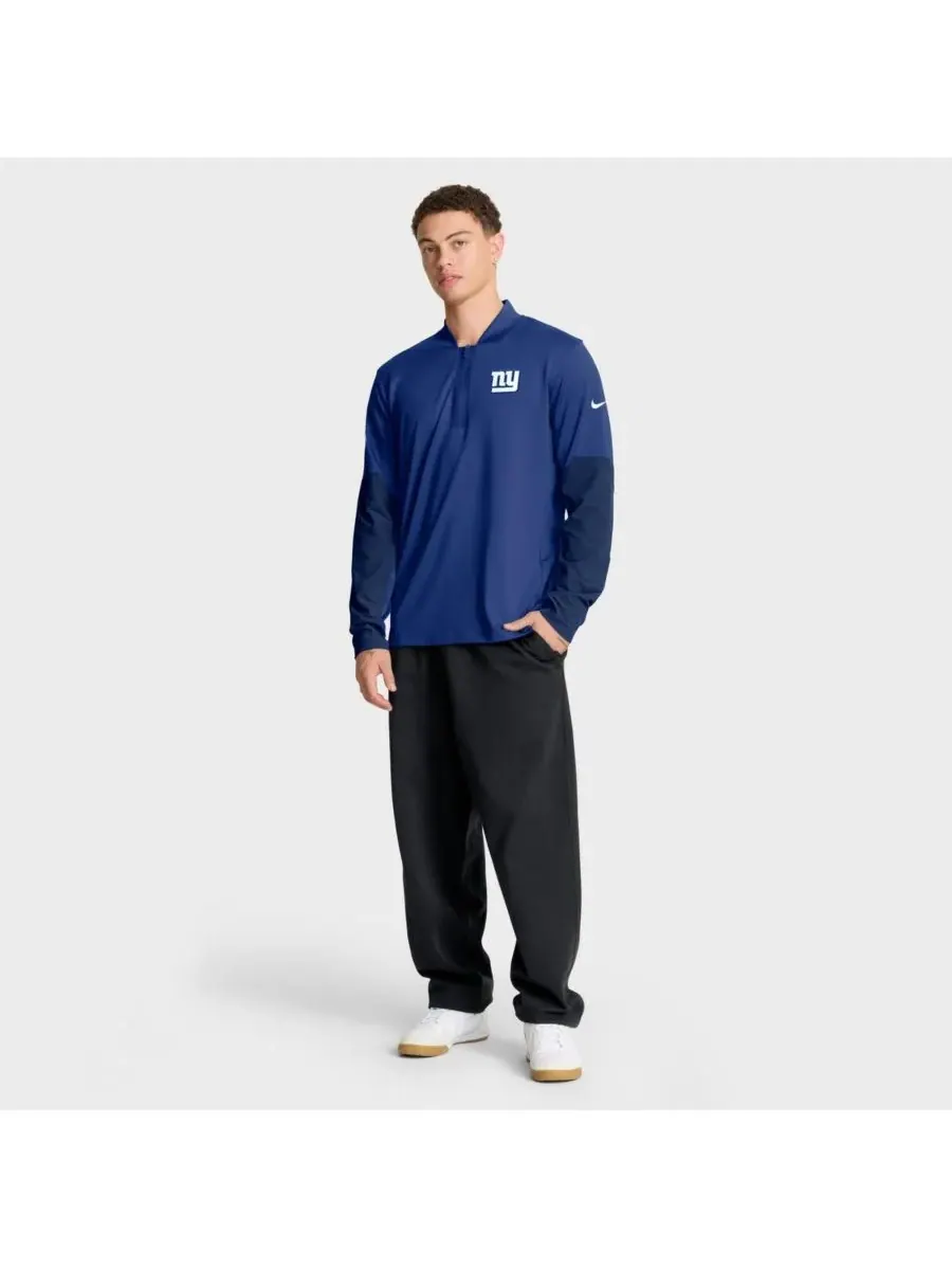 Мужская толстовка с капюшоном Royal New York Giants Sideline Dri-FIT с половинной молнией Nike — изображение 3 из 5