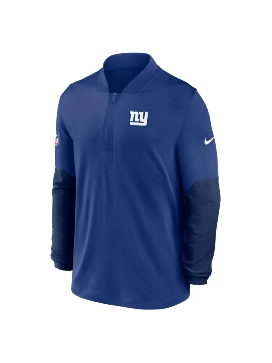 Мужская толстовка с капюшоном Royal New York Giants Sideline Dri-FIT с половинной молнией Nike — изображение 5 из 5