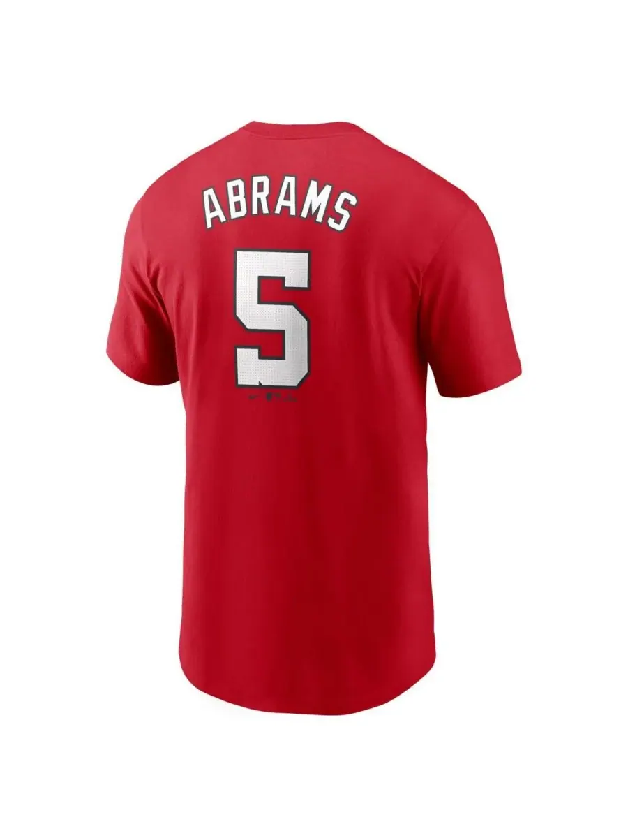 Nike Мужская красная футболка CJ Abrams Washington Nationals с фьюзом и номером игрока — изображение 3 из 3, красный