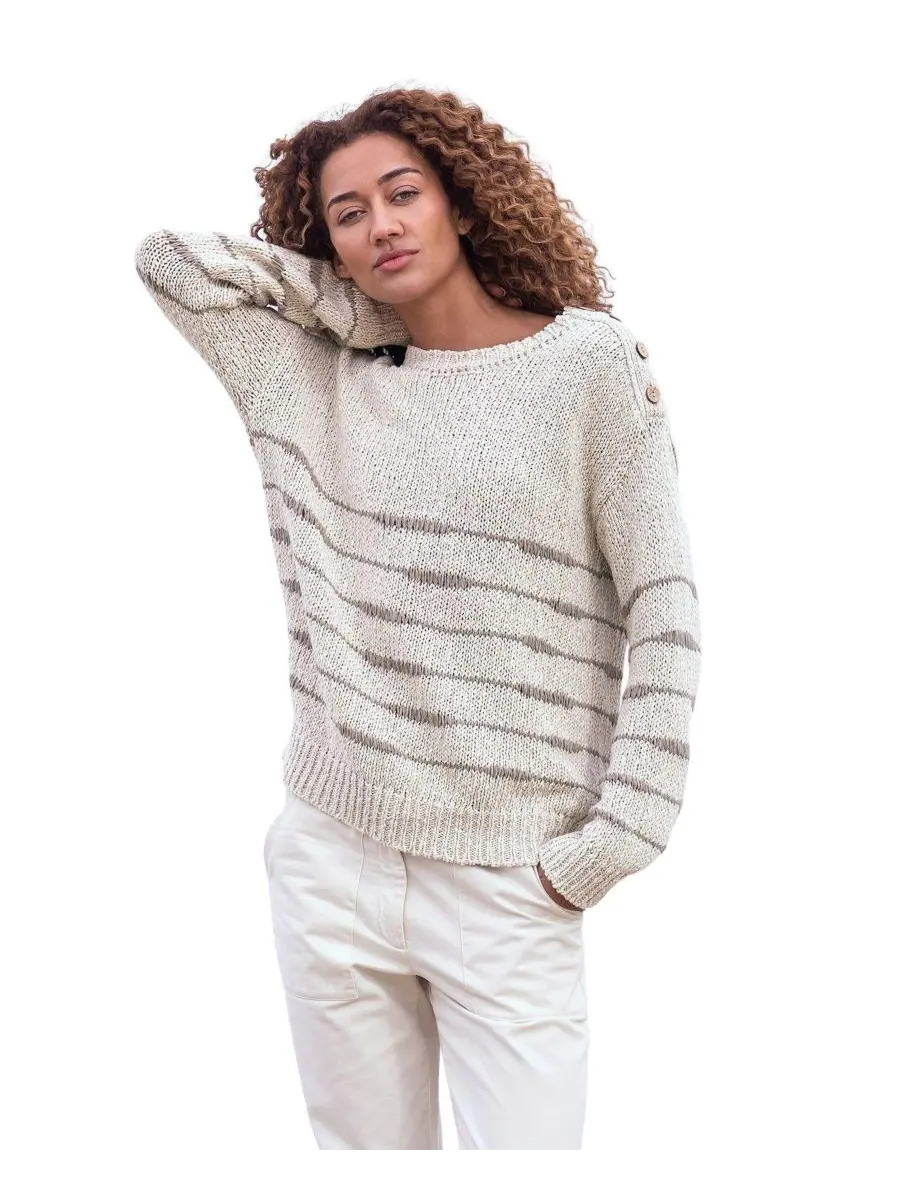 Женский бретонский свитер с ажурной вязкой Celtic & Co, Oatmeal taupe — изображение 1 из 7