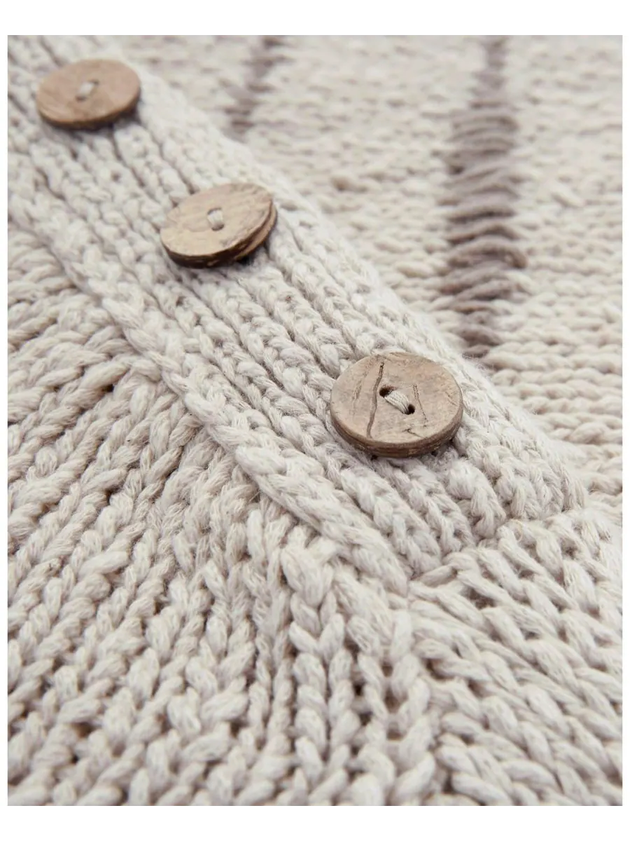 Женский бретонский свитер с ажурной вязкой Celtic & Co, Oatmeal taupe — изображение 4 из 7
