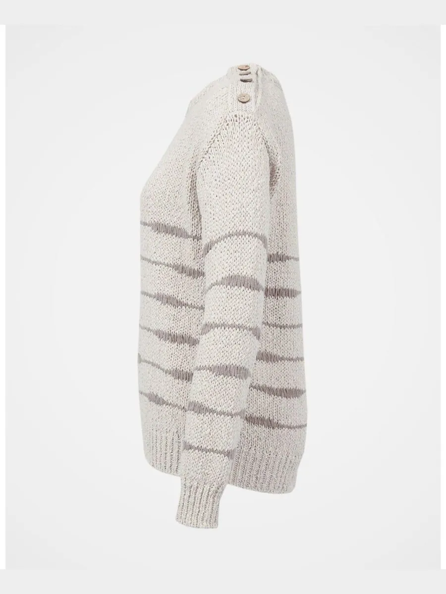 Женский бретонский свитер с ажурной вязкой Celtic & Co, Oatmeal taupe — изображение 5 из 7