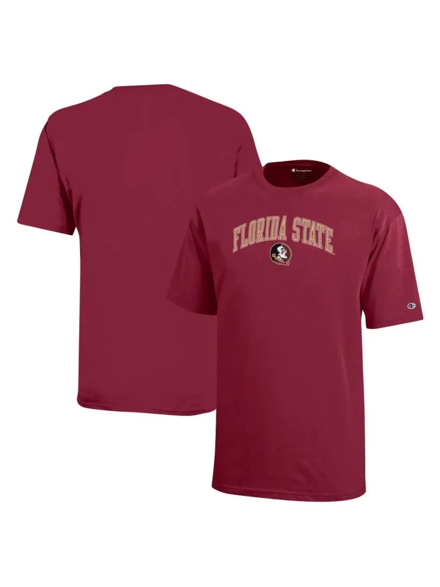 Футболка с логотипом Florida State Seminoles в форме арки для мальчиков и девочек (гранатовый цвет) — изображение 1 из 3