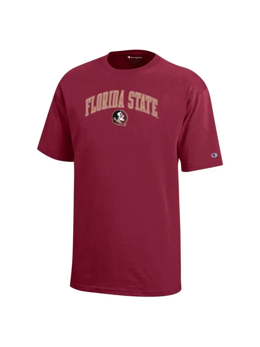 Футболка с логотипом Florida State Seminoles в форме арки для мальчиков и девочек (гранатовый цвет) — изображение 2 из 3