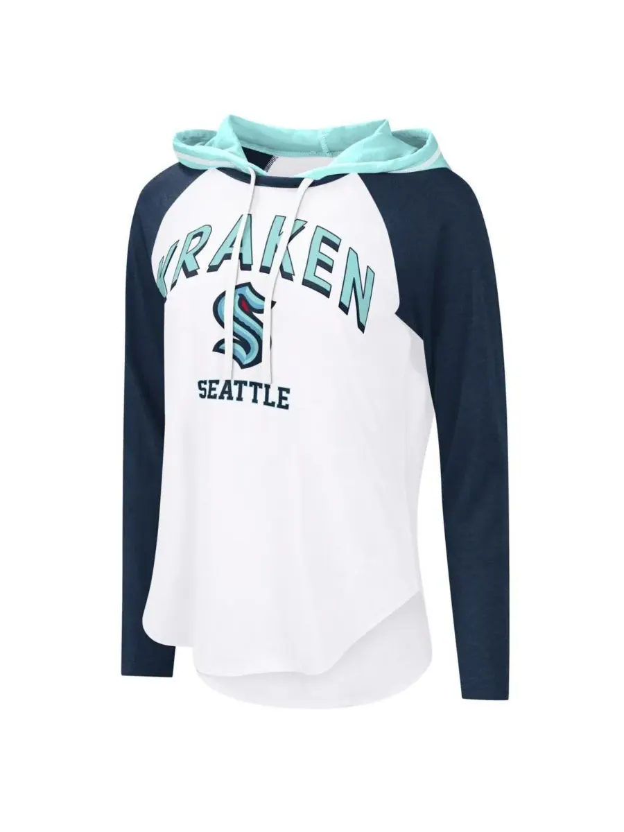 G-III 4Her by Carl Banks Женская белая толстовка с длинным рукавом и рукавами реглан Seattle Kraken — изображение 2 из 3