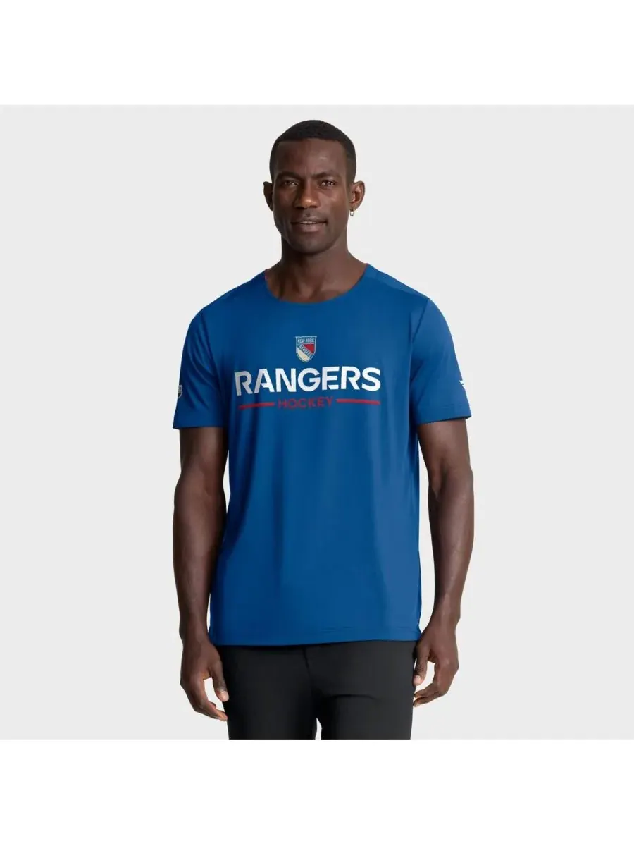 Fanatics Мужская синяя футболка New York Rangers Authentic Pro Rink Centennial Tech T-Shirt — изображение 1 из 3, синий