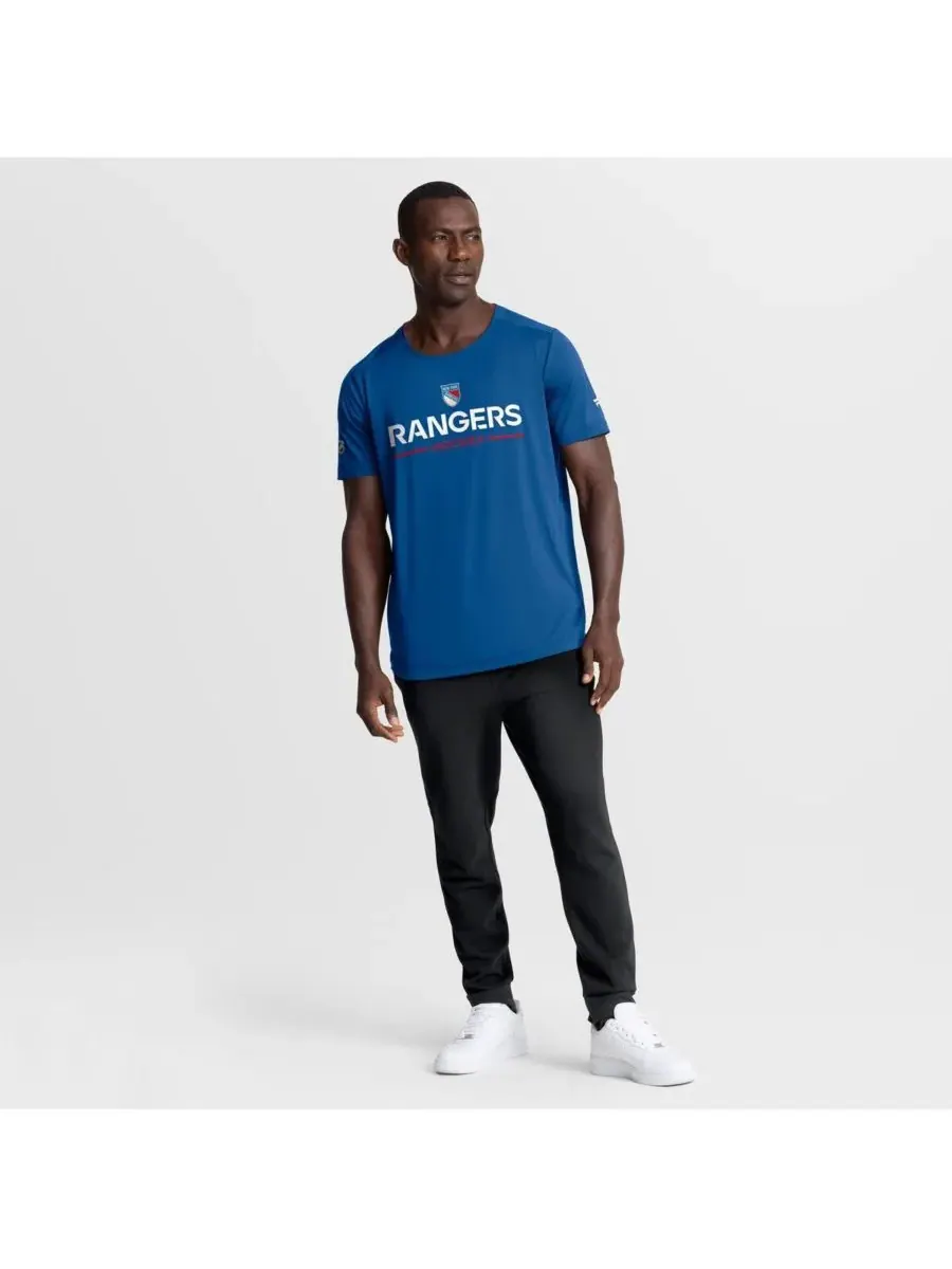 Fanatics Мужская синяя футболка New York Rangers Authentic Pro Rink Centennial Tech T-Shirt — изображение 3 из 3, синий