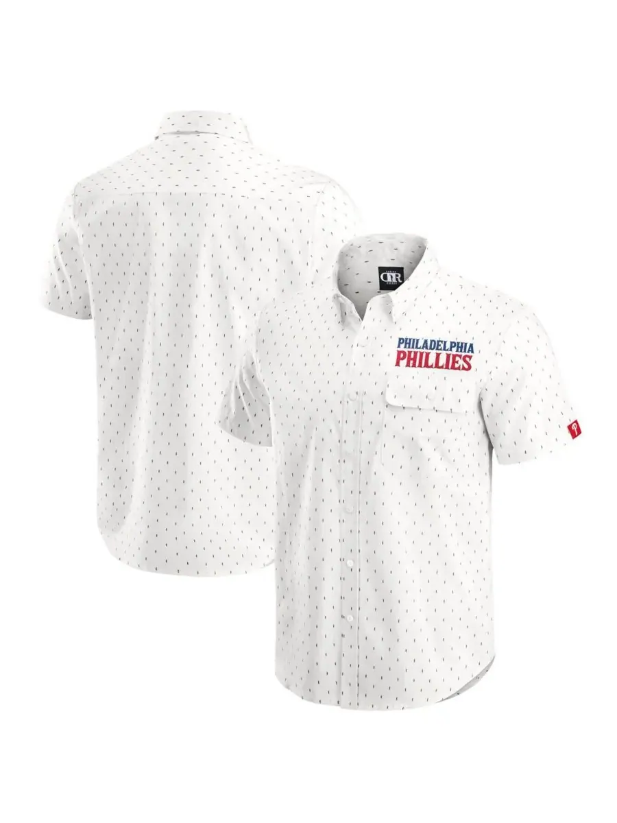 Fanatics Мужская рубашка на пуговицах кремового цвета с принтом Philadelphia Phillies из коллекции — изображение 1 из 3