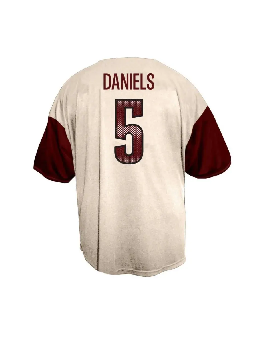 Fanatics Мужская бейсбольная рубашка на пуговицах Jayden Daniels Cream Washington Commanders — изображение 2 из 3, бежевый